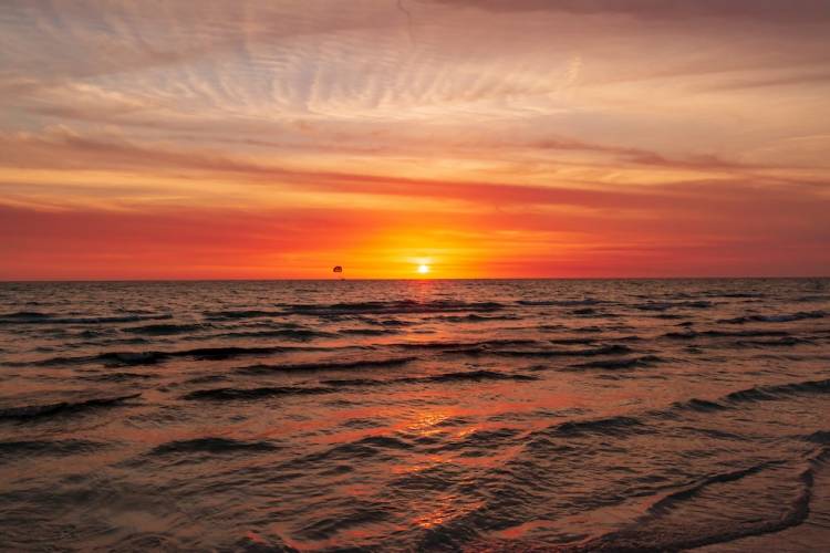 Ocean water at sunset