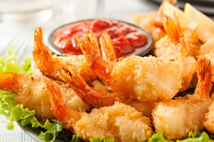 Coconut shrimp on a plate