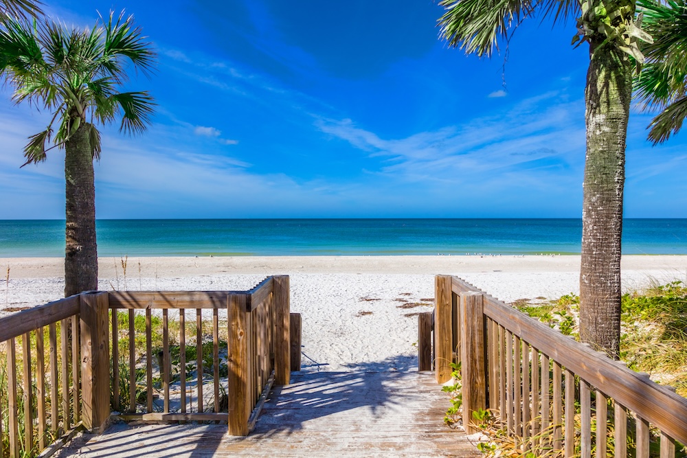 beach access boardwalk on Anna Maria Island, Florida 