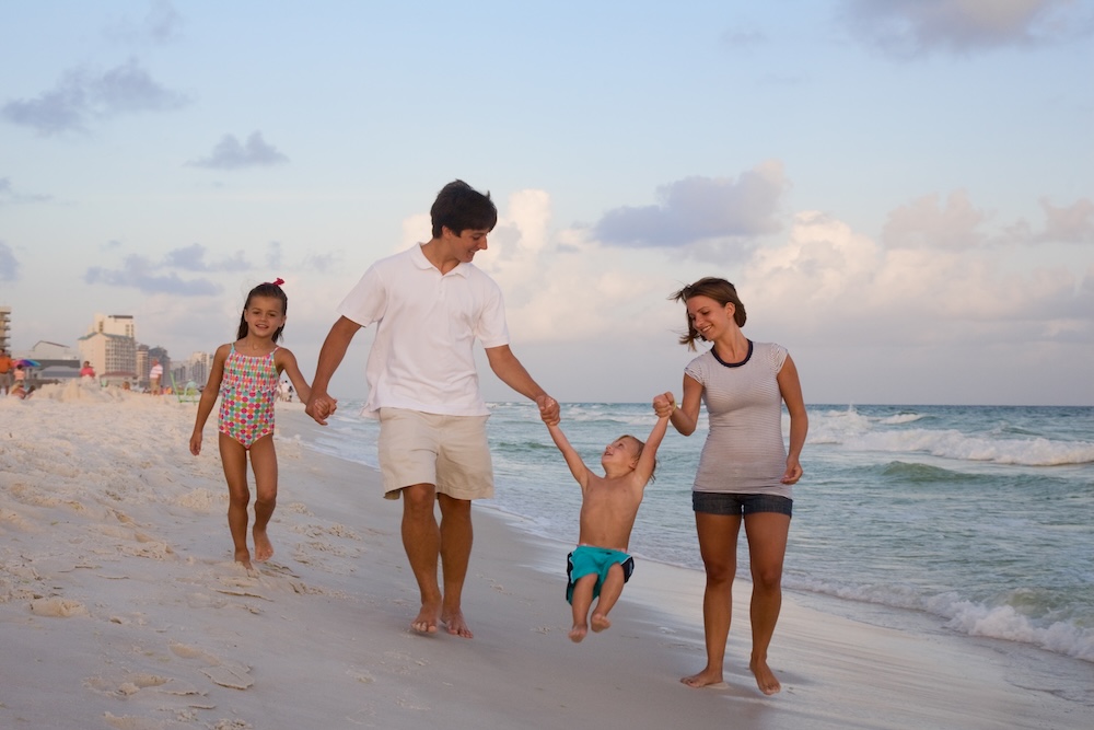 family at the beach