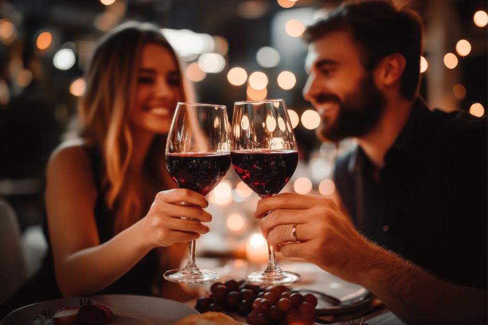 couple having romantic dinner